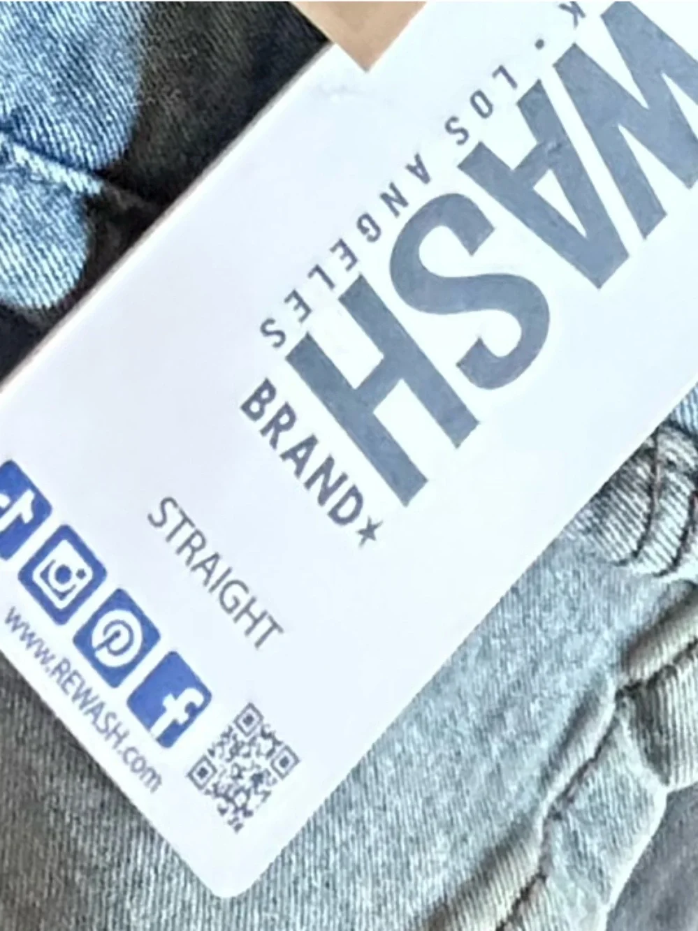 Rewash Men’s Light Wash Straight Jeans